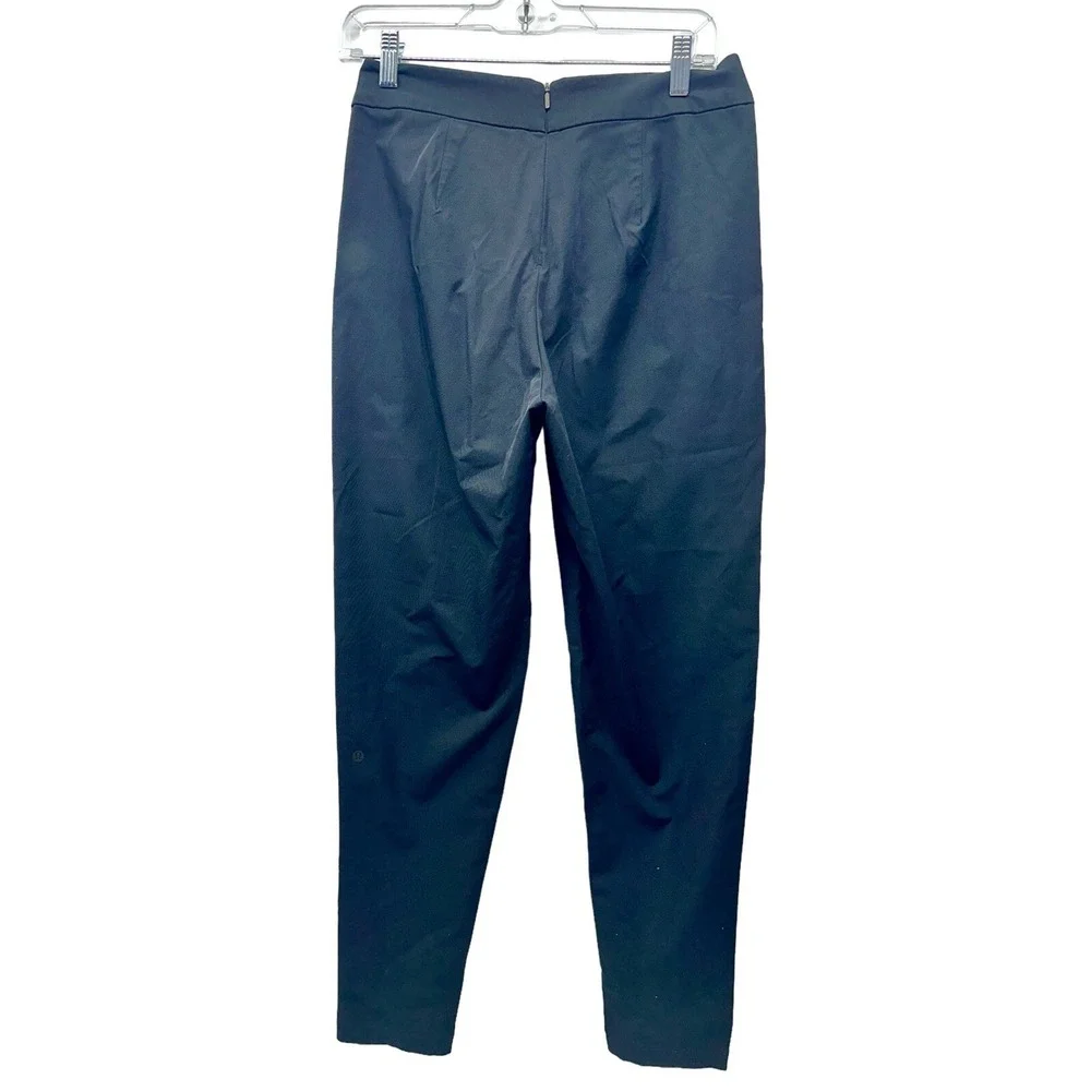 Lululemon Womens Straight Leg Black Pant SIze 8 CA 35801 RN 106259- Zips In Back